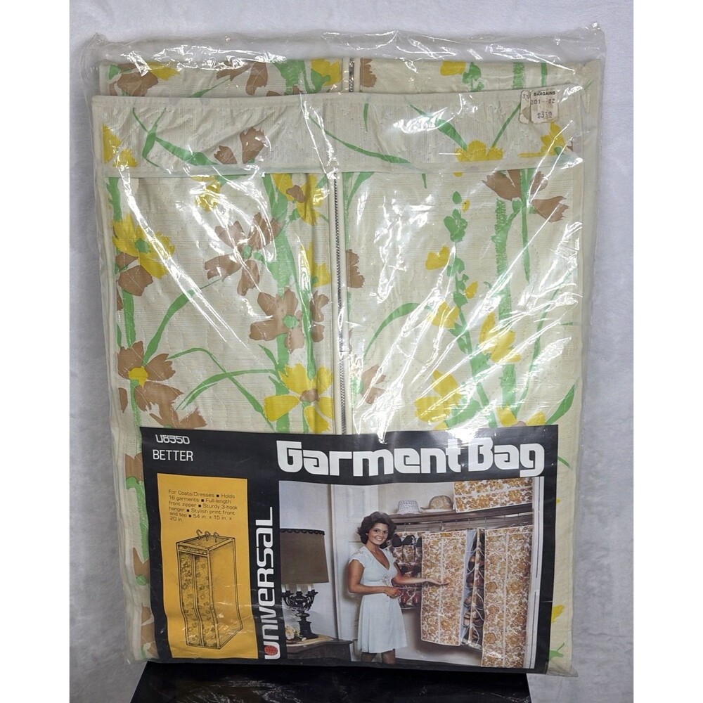 Vintage Universal Garment Bag Full Length 54"x15"x20" U8350 Floral NEW (Sealed)